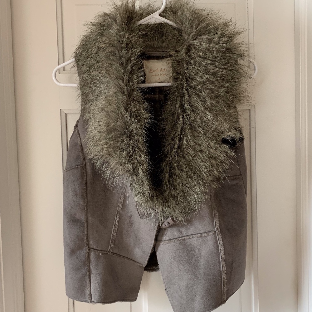Gray Faux Fur Vest